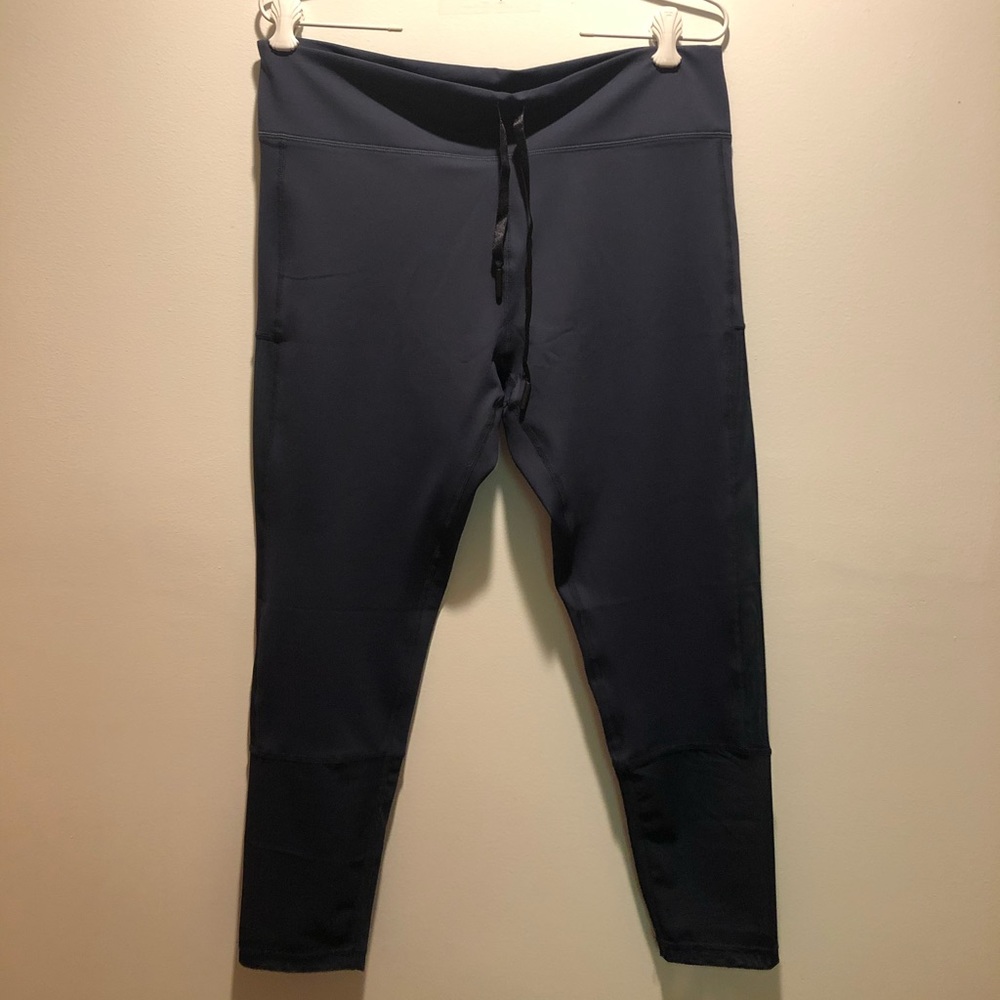 1X Vie Active Navy Yoga Leggings with Mesh Detail